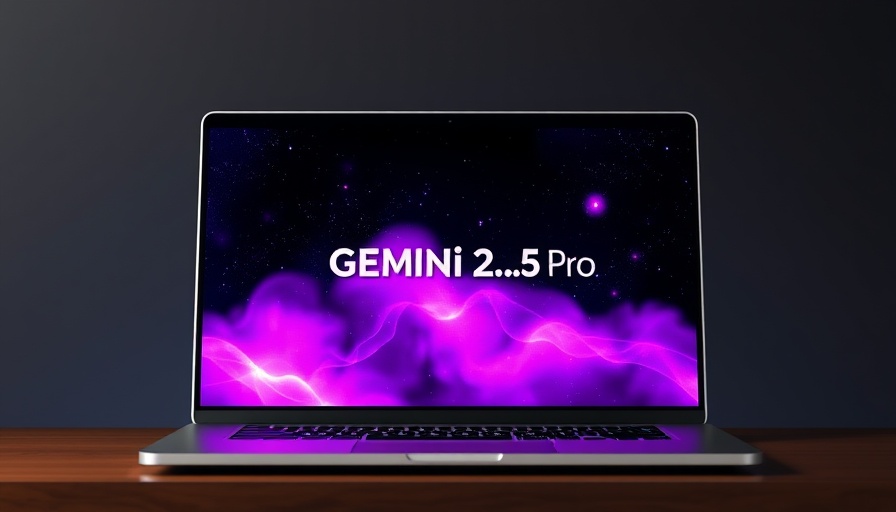 Gemini 2.5 Pro interface on laptop in futuristic setting.