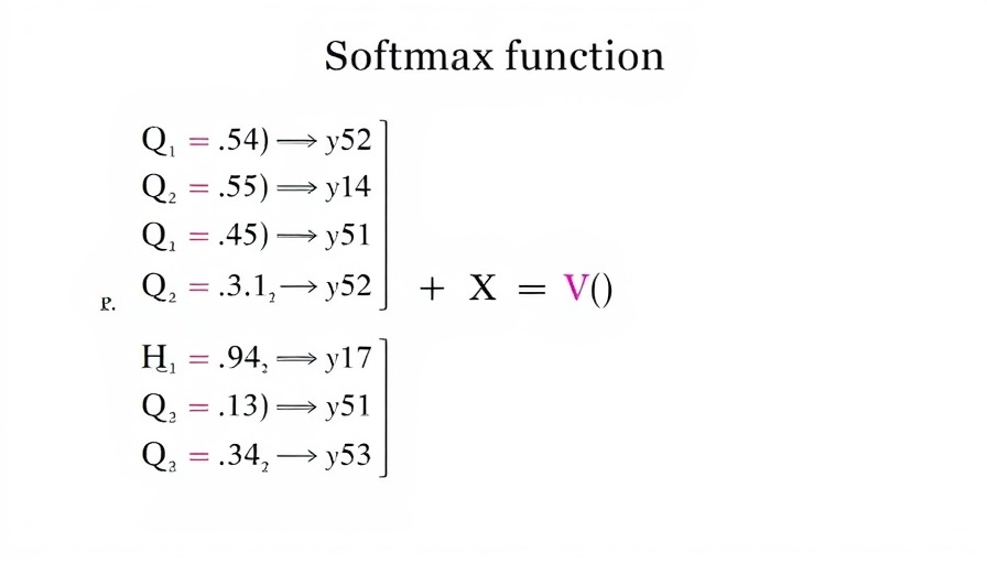 Diagram of softmax function with matrices for attention mechanism