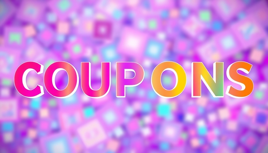 Colorful gradient coupon design with abstract textures for VistaPrint.
