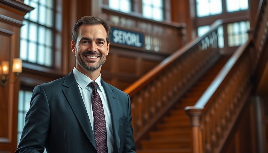 Confident man in business setting, thematic investing in private equity.