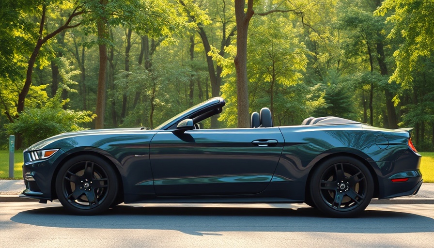 Used car prices increase due to tariffs affecting sleek navy convertible.