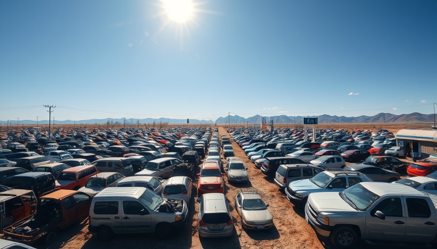 IAA market alliance UAE auto yard with damaged vehicles.