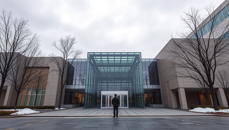 NIH building entrance, NIH Purge of Scientists topic.