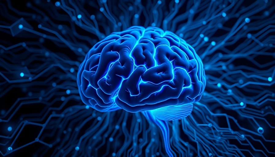 Digital brain with neural networks, futuristic technology visual.