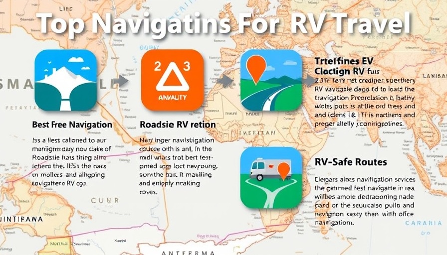 Top navigation apps for RV travel with app icons.