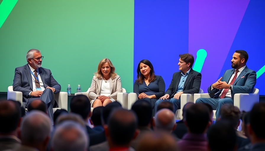 DDCE2025 Speaker Proposals Deadline panel discussion at a business conference stage.