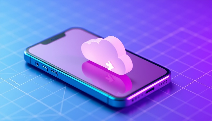 3D smartphone icon with cloud arrow for AI-powered cloud integration.