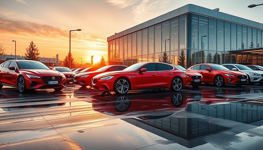 Car dealership at sunset, dealership acquisitions 2025.