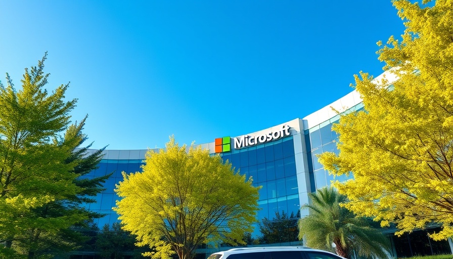 Microsoft AI data center expansion plans showing modern office and logo.