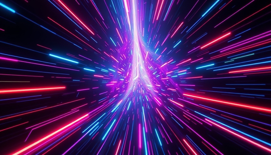 Dynamic neon energy streams symbolizing enterprise general intelligence.
