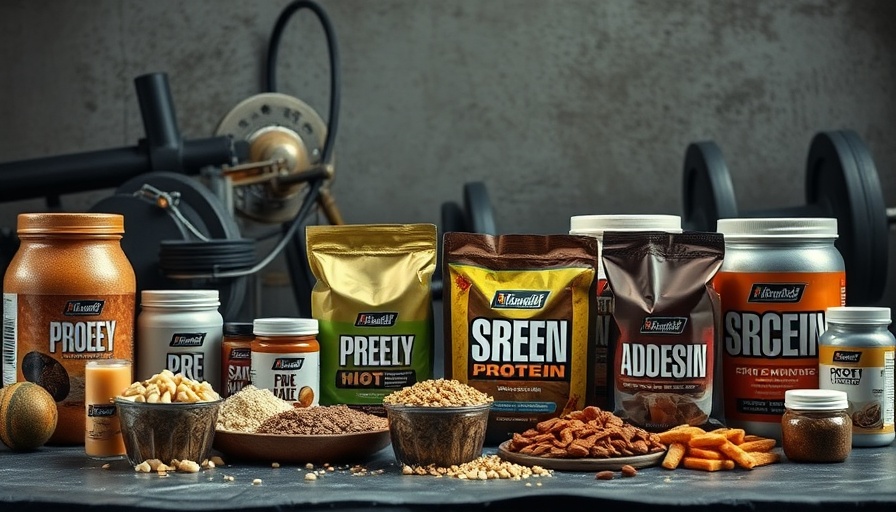 Collage of best protein powders of 2025 with supplements and shake.