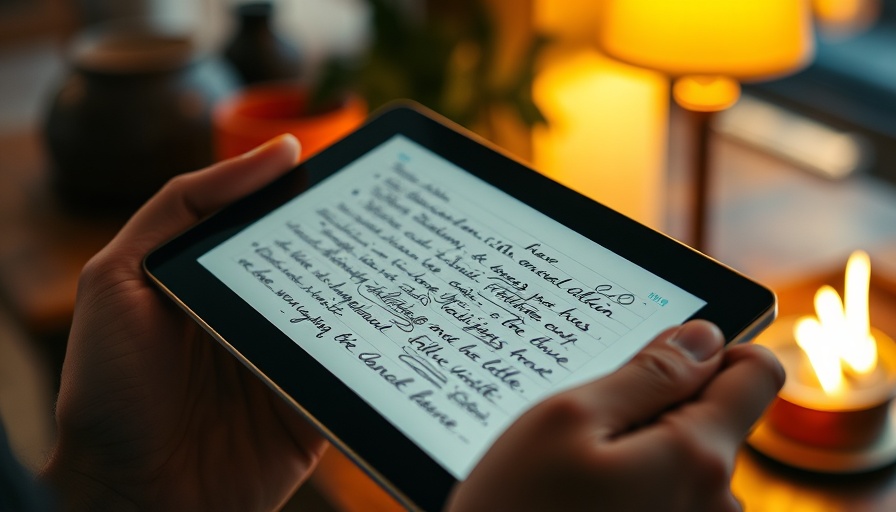 reMarkable new templates on a digital notepad, cozy setting.