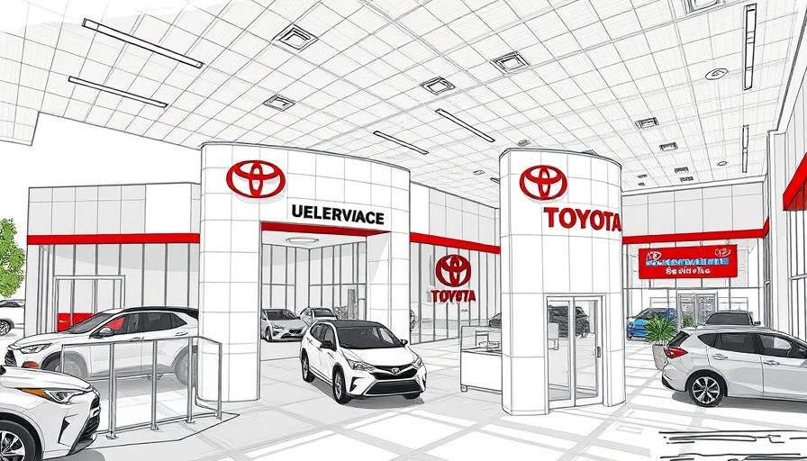 Texas Toyota dealership service center expansion architectural rendering.