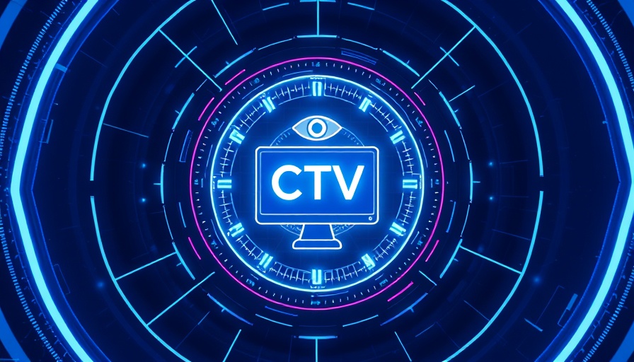 CTV Viewership Trends digital graphic with vibrant blue hues.