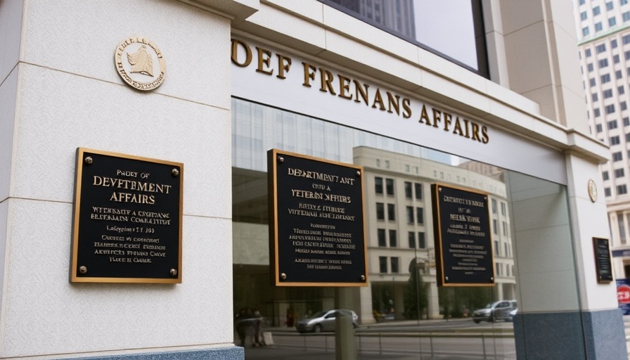 Department of Veterans Affairs building exterior with plaques, DOGE VA AI Integration.
