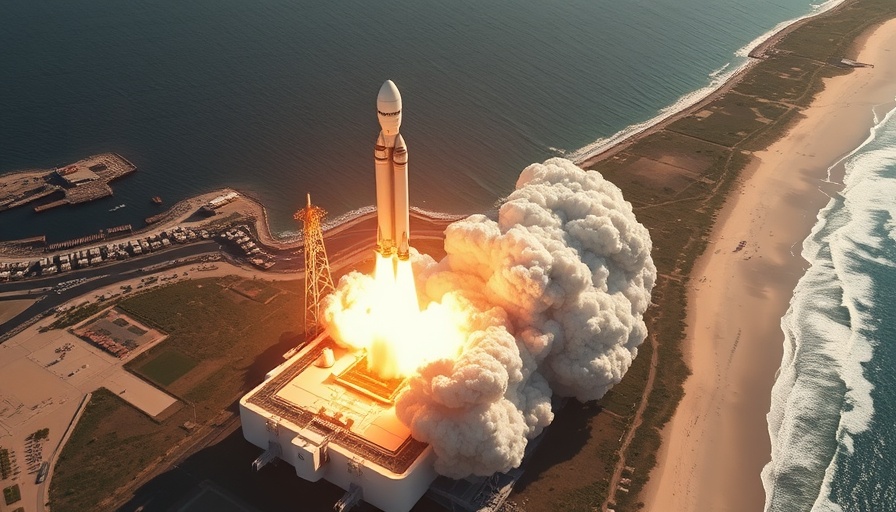 SpaceX Super Heavy Booster launch showcasing reusability over ocean.