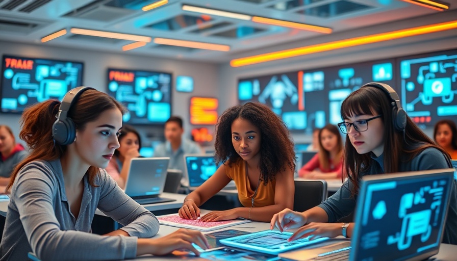 Futuristic scene showing how to learn to code in 2025 with holograms.