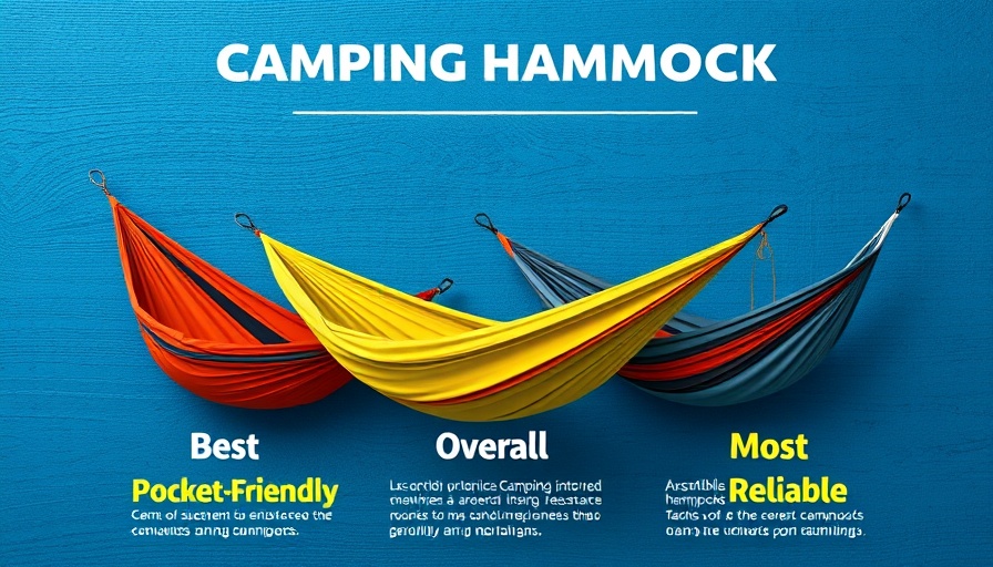 Best camping hammocks for RVs infographic displaying top choices.