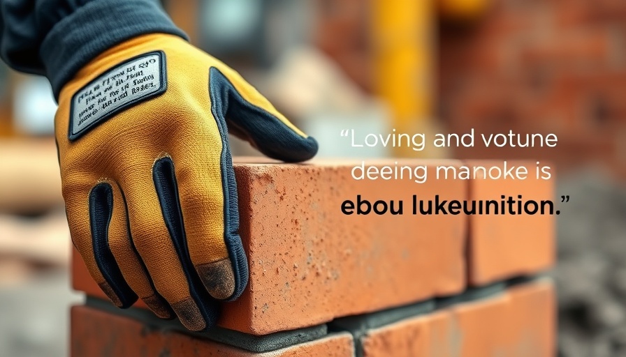 Secrets of Achievement in Dealership Management: Hand laying brick with motivational quote.