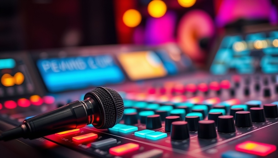 Close-up of a microphone on audio console related to speech processing AI.