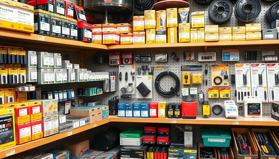 Shelves of components indicating rising service costs due to tariffs.