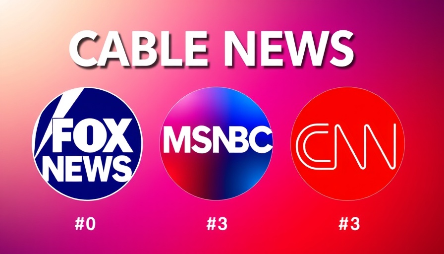 Graphic showing evening cable news ratings for Fox, MSNBC, CNN.