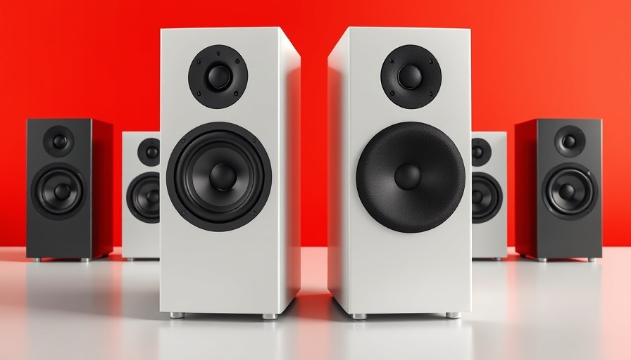 Collage of the best bookshelf speakers 2025, vibrant display.