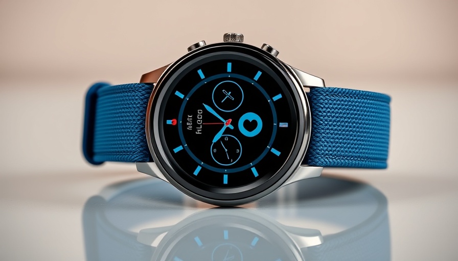 Sleek repairable smartwatch with hiking mode, blue straps.
