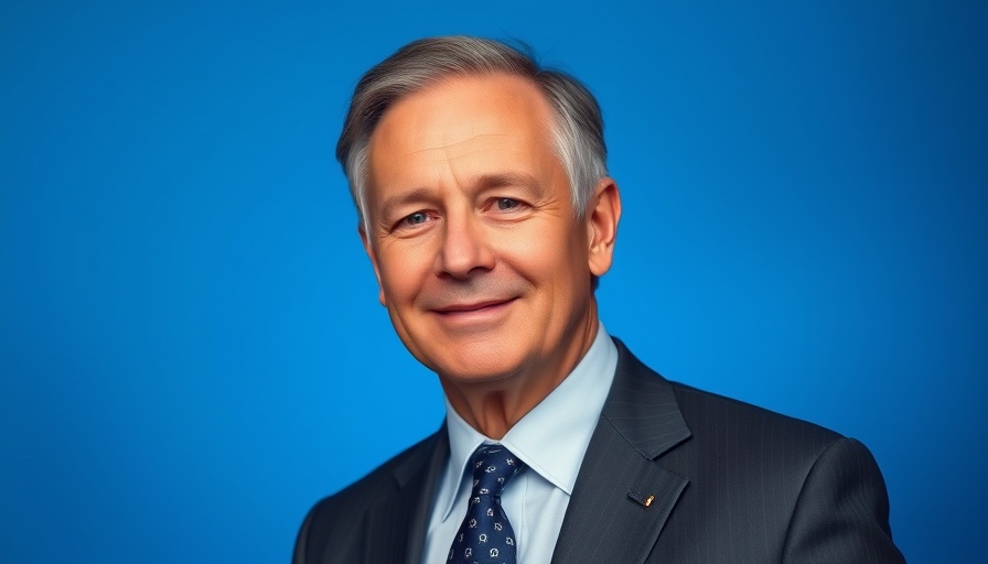 Selex growth strategies leader in a suit on blue background.