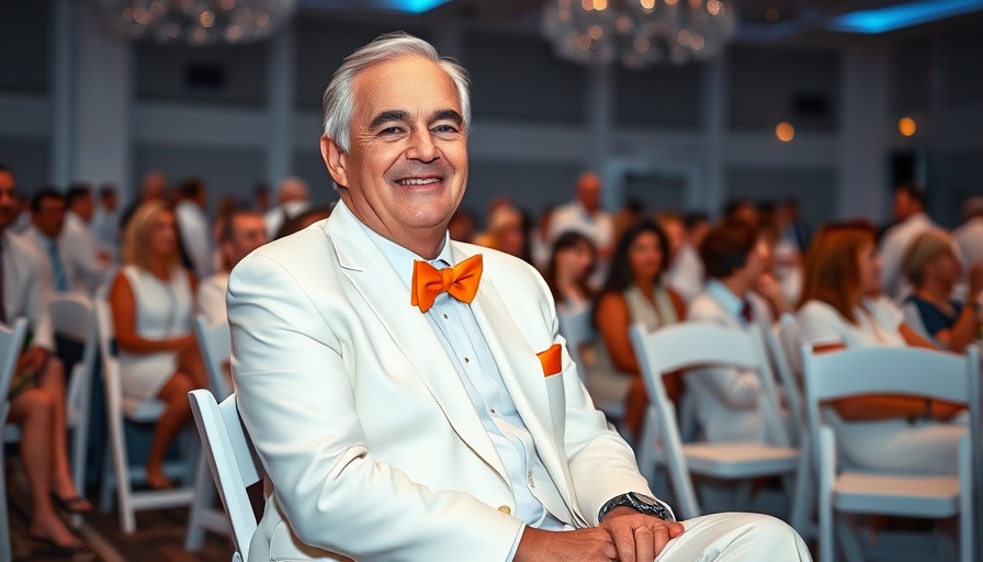 Jim Ziegler automotive legacy, man in white suit smiling at formal event.