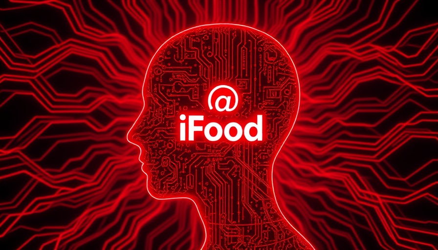 iFood machine learning platform AWS SageMaker AI visualization, red digital head.
