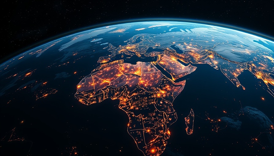 Earth from space at night illustrating connectivity. Tailscale networking technology funding.