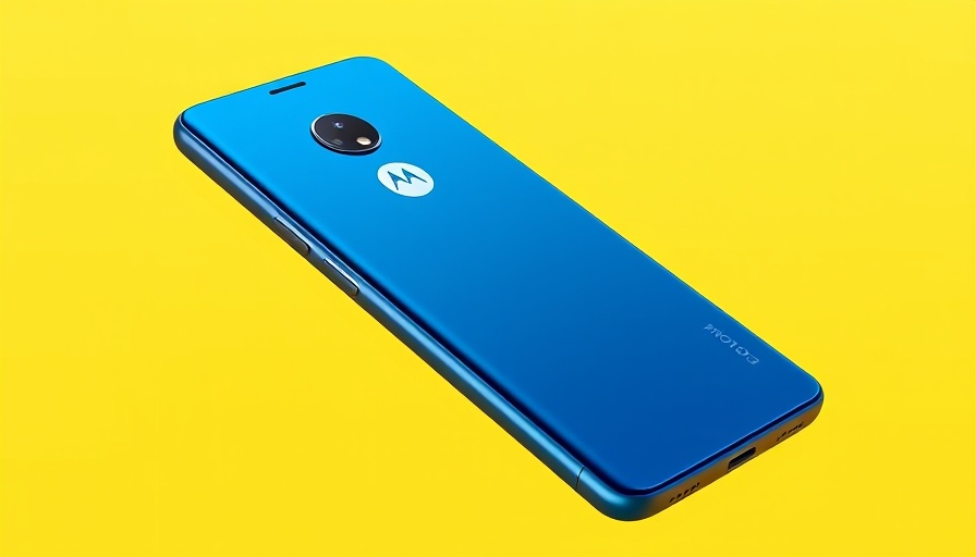 Sleek Moto G Stylus smartphone against vibrant background