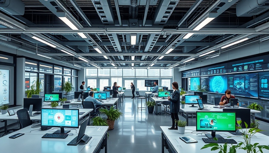 Futuristic office showcasing AI-enabled customer experience.