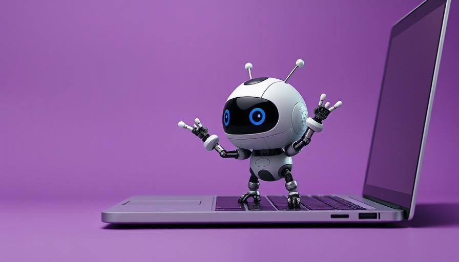 Futuristic robot emerging from laptop depicting AI transparency and trust