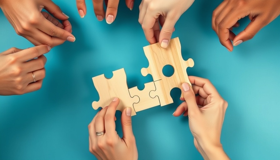 Hands assembling wooden puzzles signifying industrial analytics AI integration.