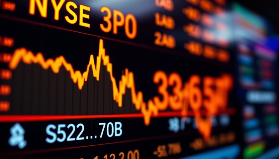 Stock market data screen highlighting NYSE and SPX decline.