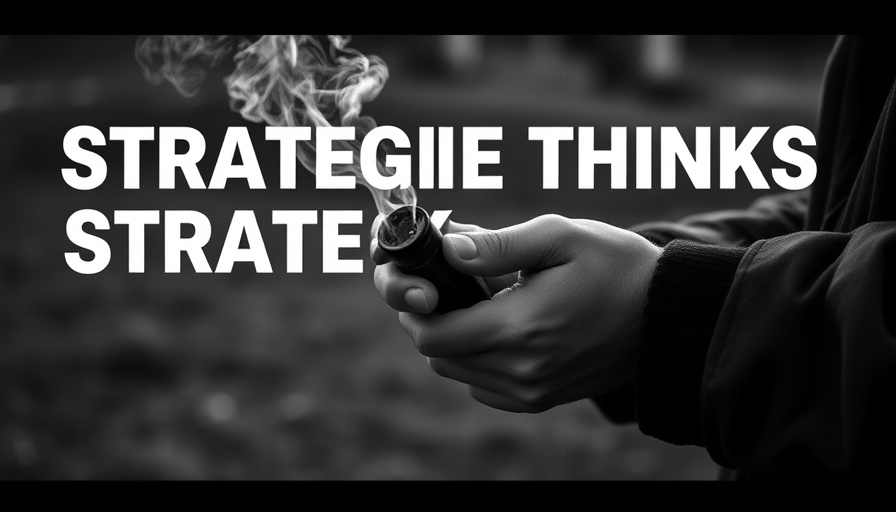 Motivational image with smoking shotgun shell and text, strategic thinking.
