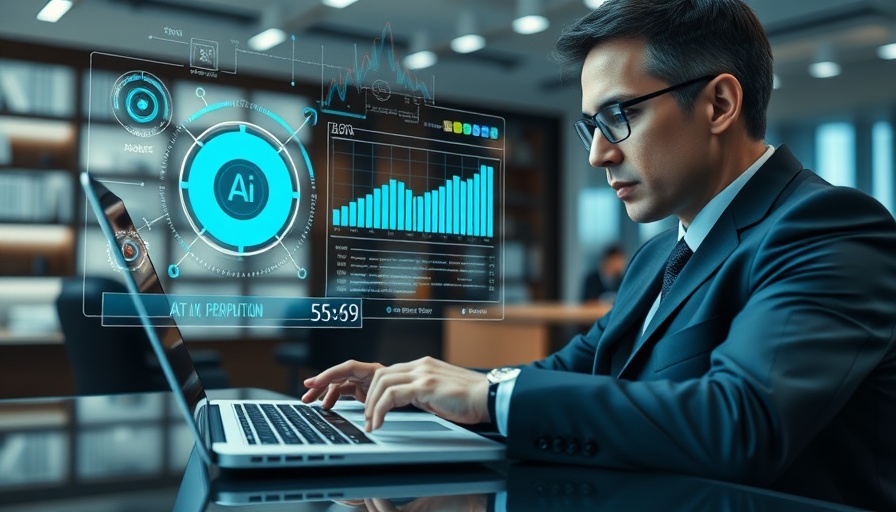 AI-Driven Solutions visual in modern office with holographic display.