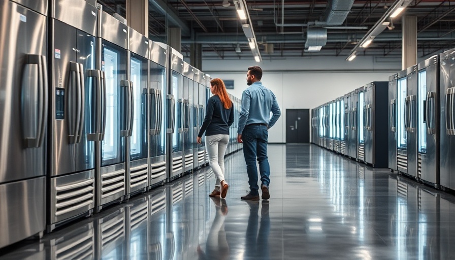 US inflation slows, people shop for appliances in a well-lit store.
