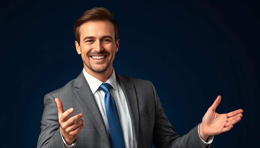 Trevor Birchett Chief Meteorologist portrait with blue background.