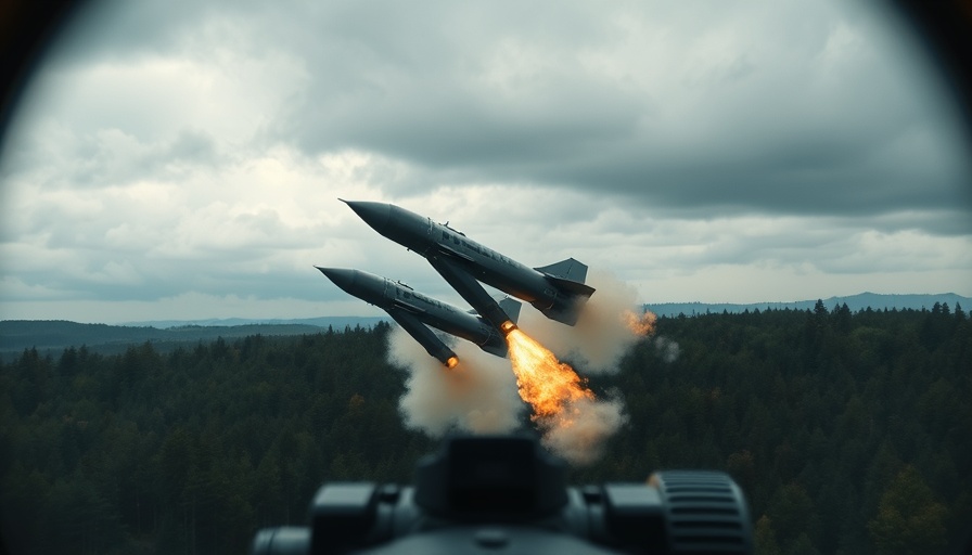Military AI showcasing missile launch through binoculars.