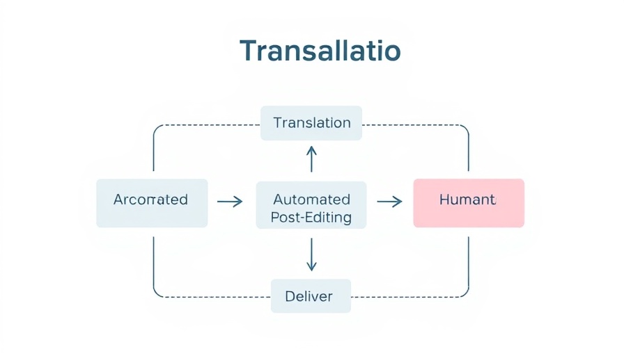Diagram of AI for translation quality and efficiency steps.
