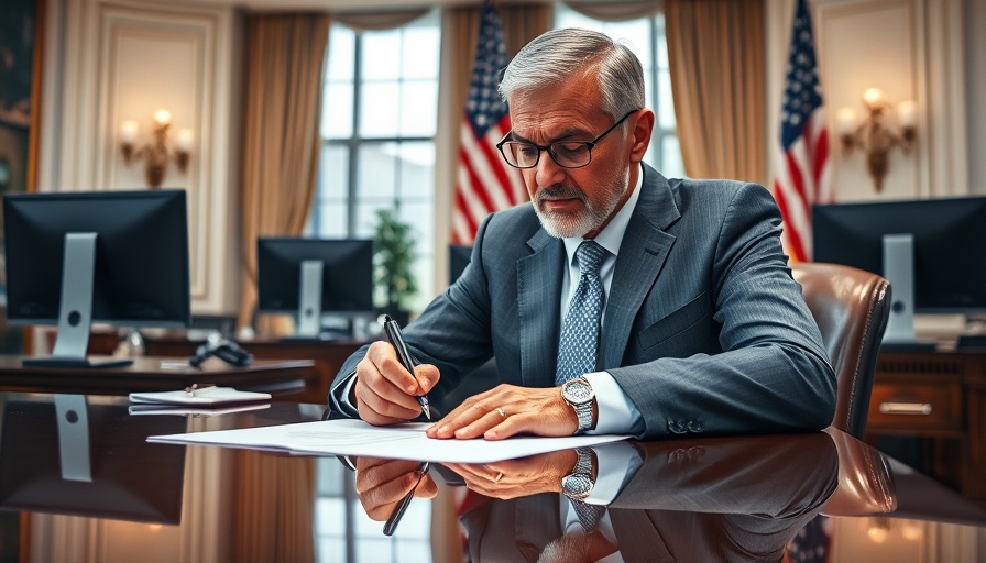Business professional reviewing contracts in office, reflecting on Defense Department contract cancellations.