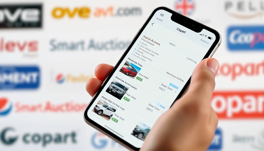 ConditionReports.com auction site listings app display on smartphone