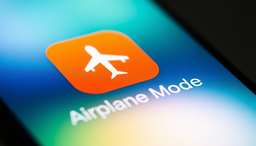 Smartphone screen showing activated airplane mode icon.