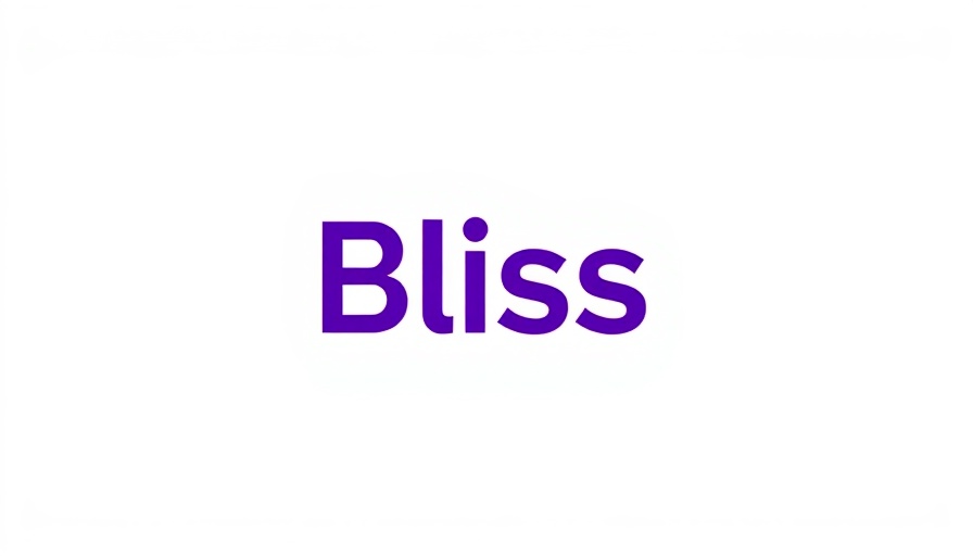 Stylized purple 'Bliss' logo on white background.
