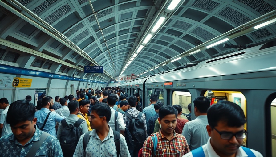 Bengaluru Metro adoption shown in vibrant station scene.