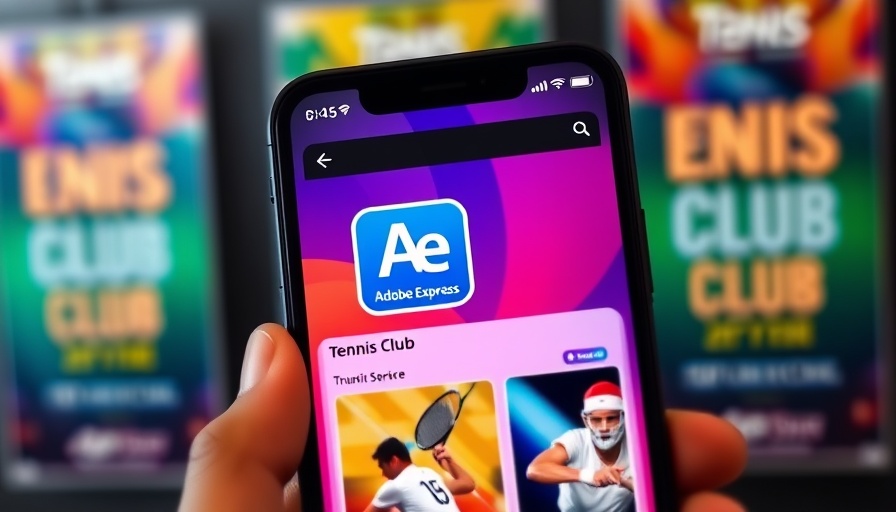 Adobe Express vs. Canva interface comparison with tennis posters.
