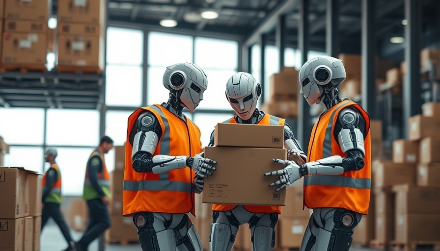 Automated Testing with AI: Robots organizing warehouse.